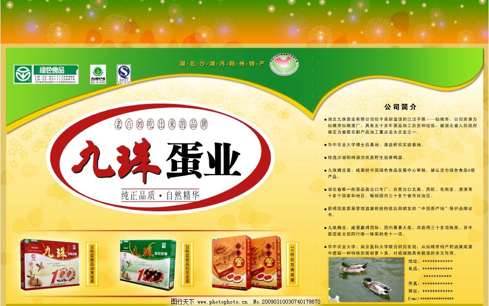 九珠蛋業綠色食品廣告設計 皮蛋與咸蛋的魅力呈現